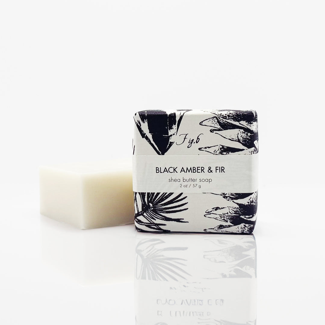 Shea Butter Soap - Black Amber & Fir Guest Bar