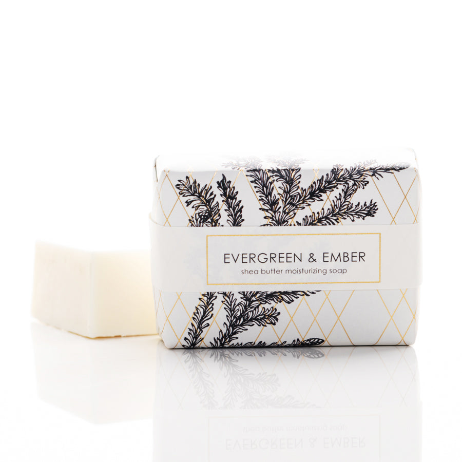 NEW Holiday Shea Butter Bath Bar - Gold Leaf Evergreen & Ember