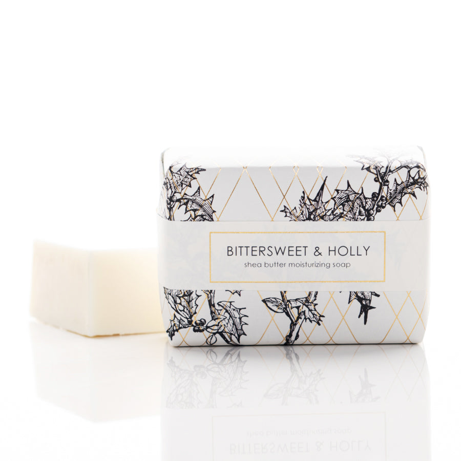 NEW Holiday Shea Butter Bath Bar - Gold Leaf Bittersweet & Holly