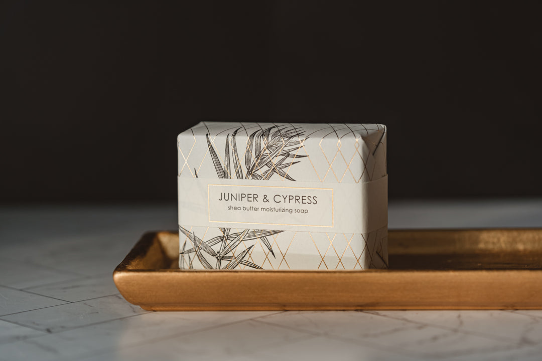 NEW Holiday Shea Butter Bath Bar - Gold Leaf Juniper & Cypress