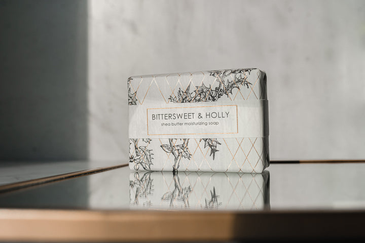 NEW Holiday Shea Butter Bath Bar - Gold Leaf Bittersweet & Holly